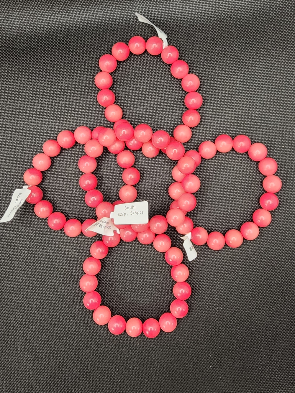 Pink Beaded Stretch Bracelet Set - (BODHI)